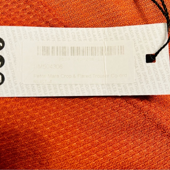 Boohoo Petite Mara Crop & Flared/BellBottom Trouser Co-ord | Size 0 | NWT | Rust - Picture 8 of 12